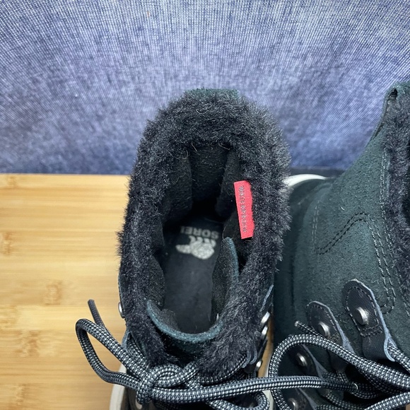 Sorel Explorer II Joan Black Suede Waterproof Winter Boots Lace Up Sz 6 Shoes - Picture 10 of 11